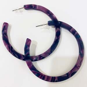 Purple Flat Hoop Acrylic Earrings*
